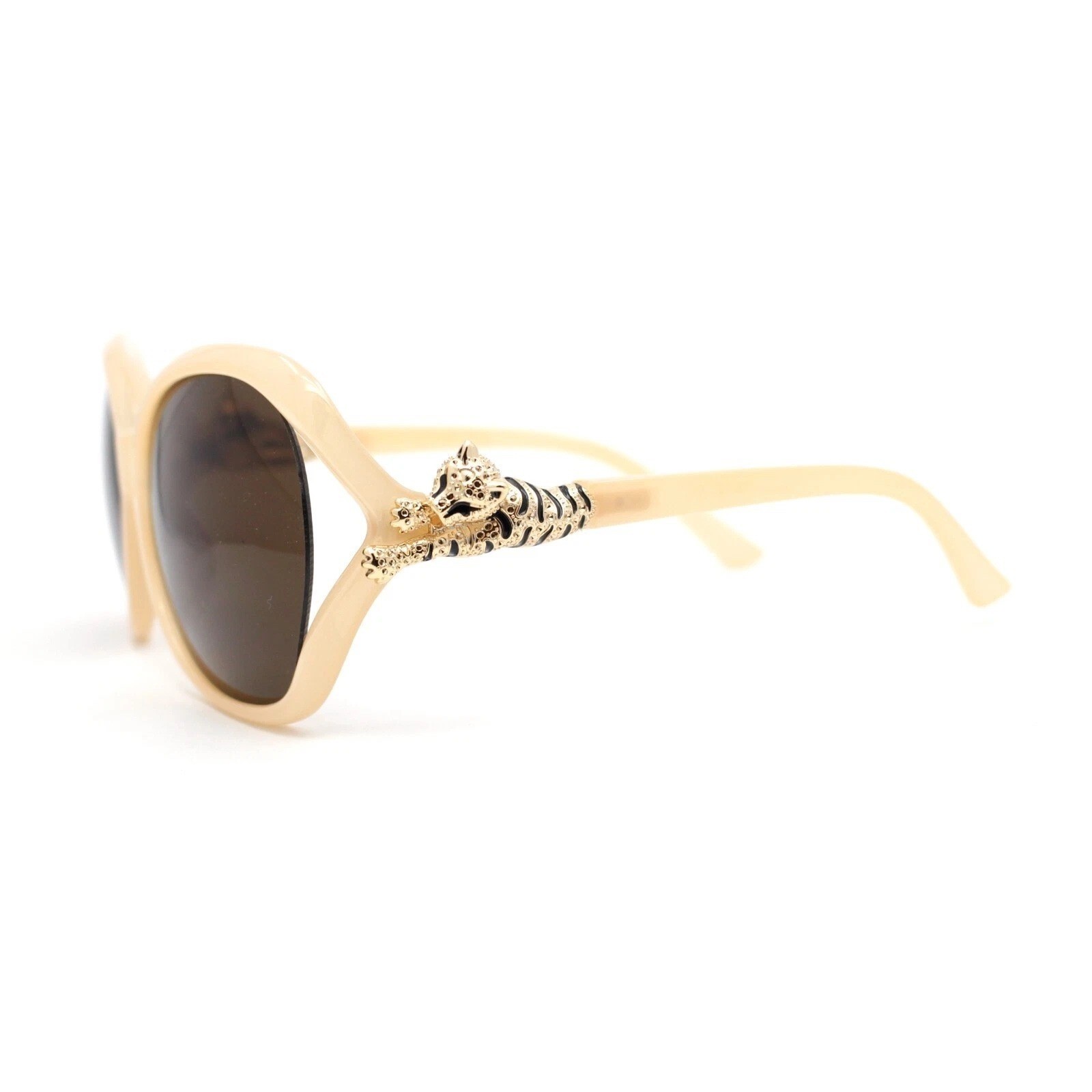 Womens Designer Inspired Sunglasses, Leopard Embellished Frame UV400 Unique New
