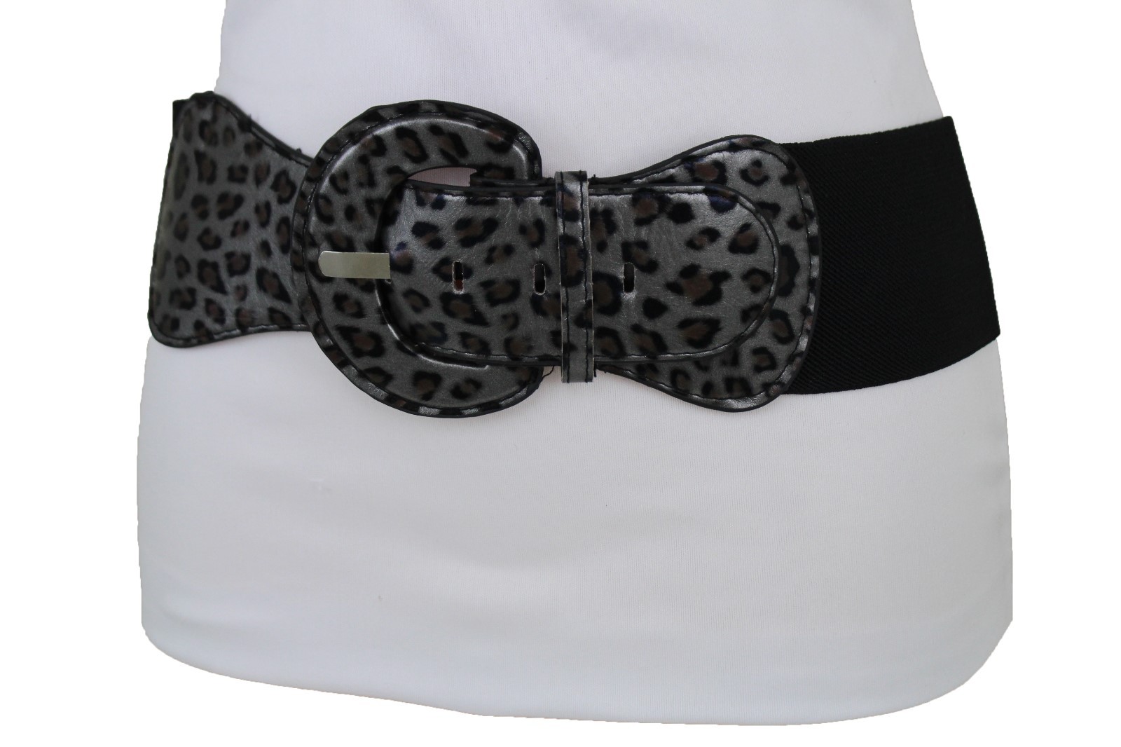 New Women Hip High Waist Elastic Wide Waistband Leopard Belt Cheetah Size XS S M