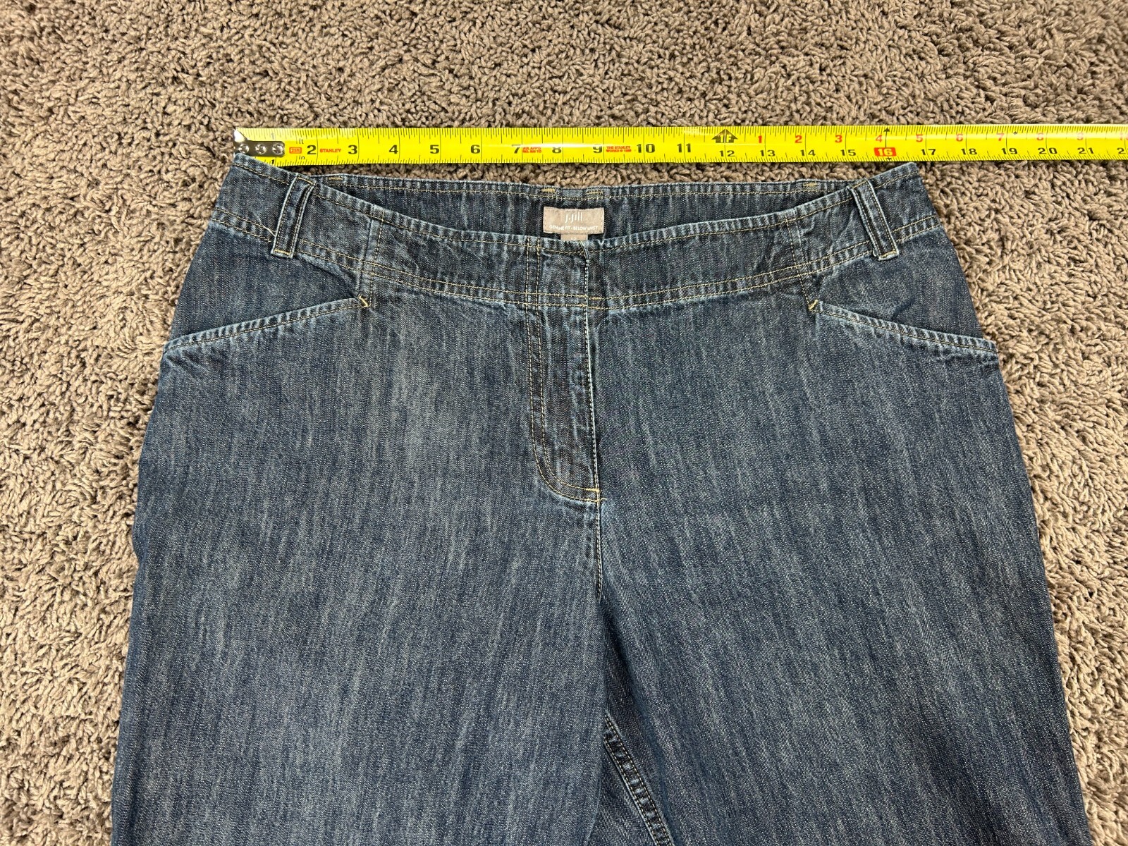 J.Jill Jeans Women’s Size 12 Blue Genuine Fit Below Waist Wide Leg (Act 33X30″)