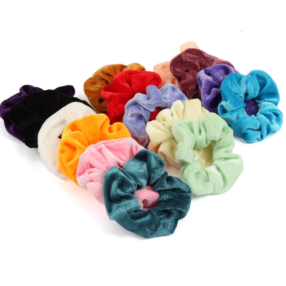 Lot Women Girl Hair Scrunchies Velvet Elastic Hair Bands Scrunchy Rope Ties