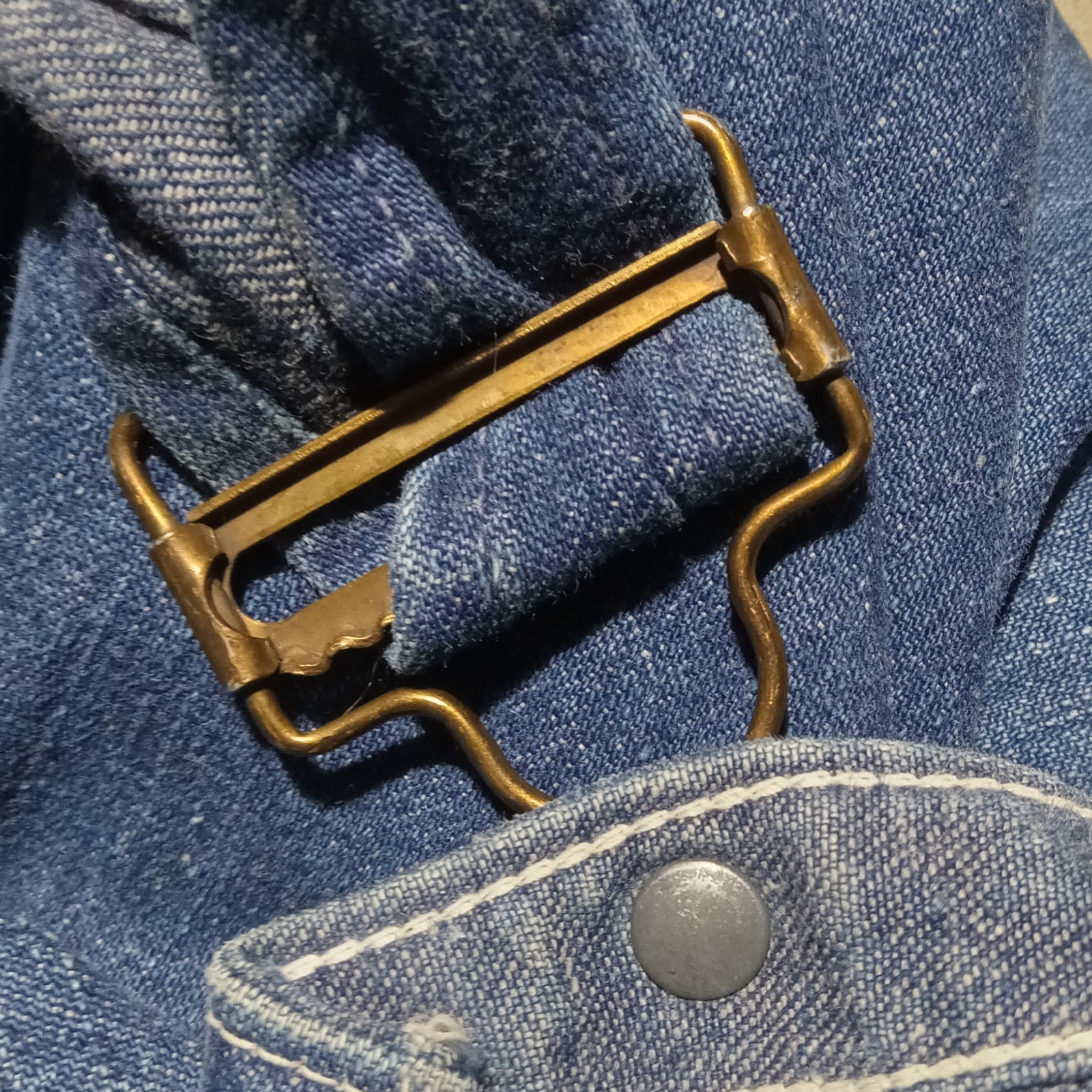 vtg OVERALLS SELVEDGE TRACTOR BUTTONS Denim INDIGO boys youth RARE xxs USA made