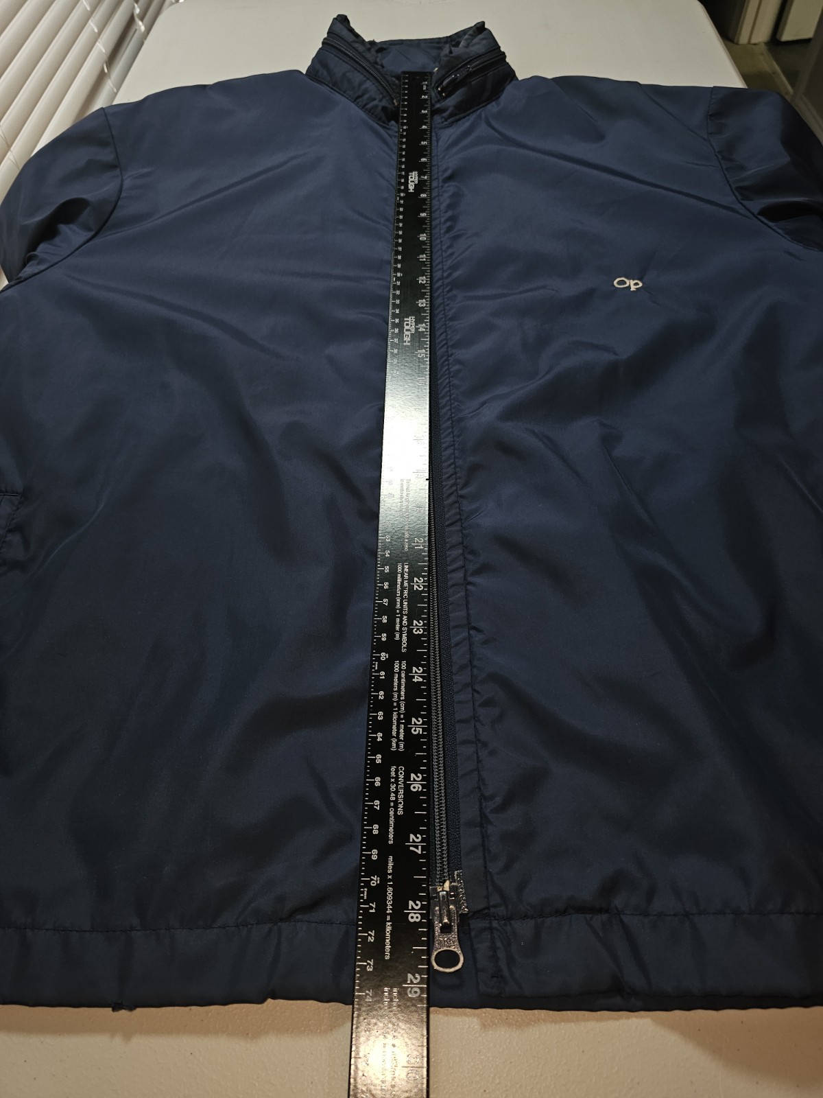 Vintage Ocean Pacific Xl Mens Blue Embroidered Logo Jacket Windbreaker