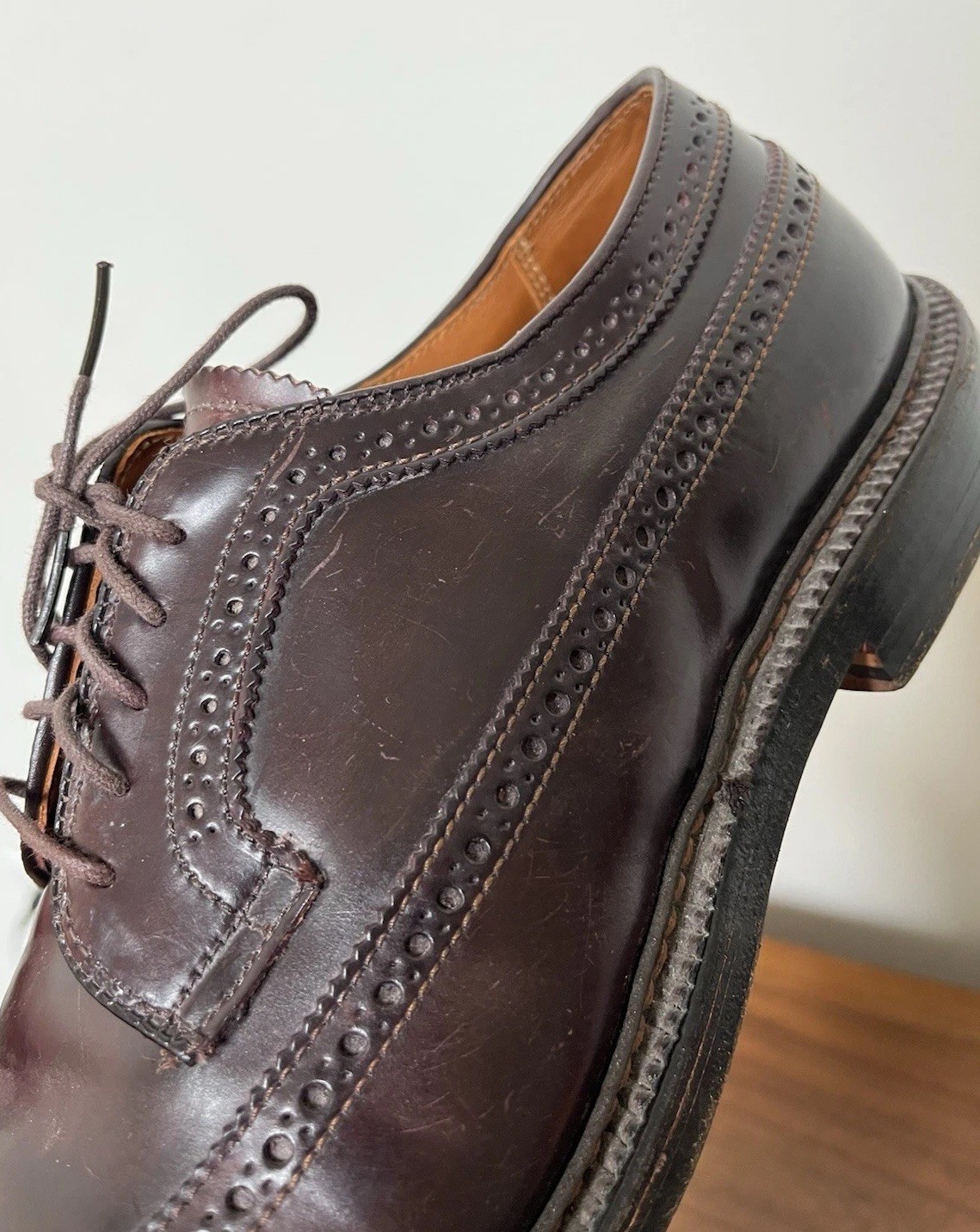 Alden Men’s Size 9 B D Wingtip Leather Oxford Shoes 975 Made in New England USA