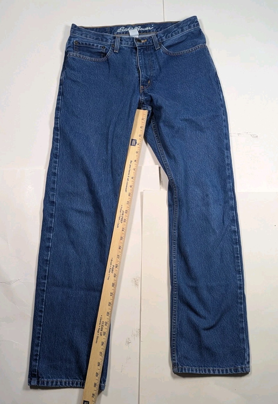Eddie Bauer Mens Original Straight Fit Dark Wash Denim Jeans Size 31×32