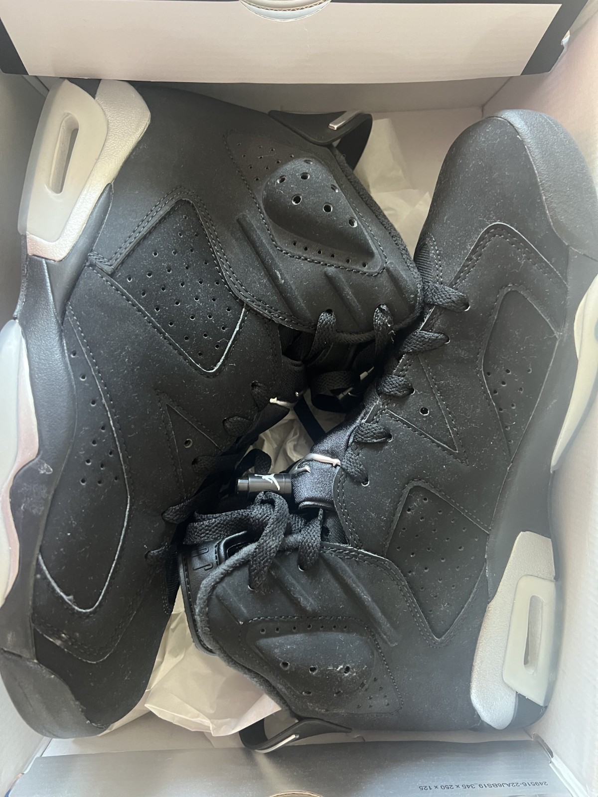 Nike Air Jordan 6 Retro Chrome Metallic Silver Black Size 10.5 DX2836-001 OG Box