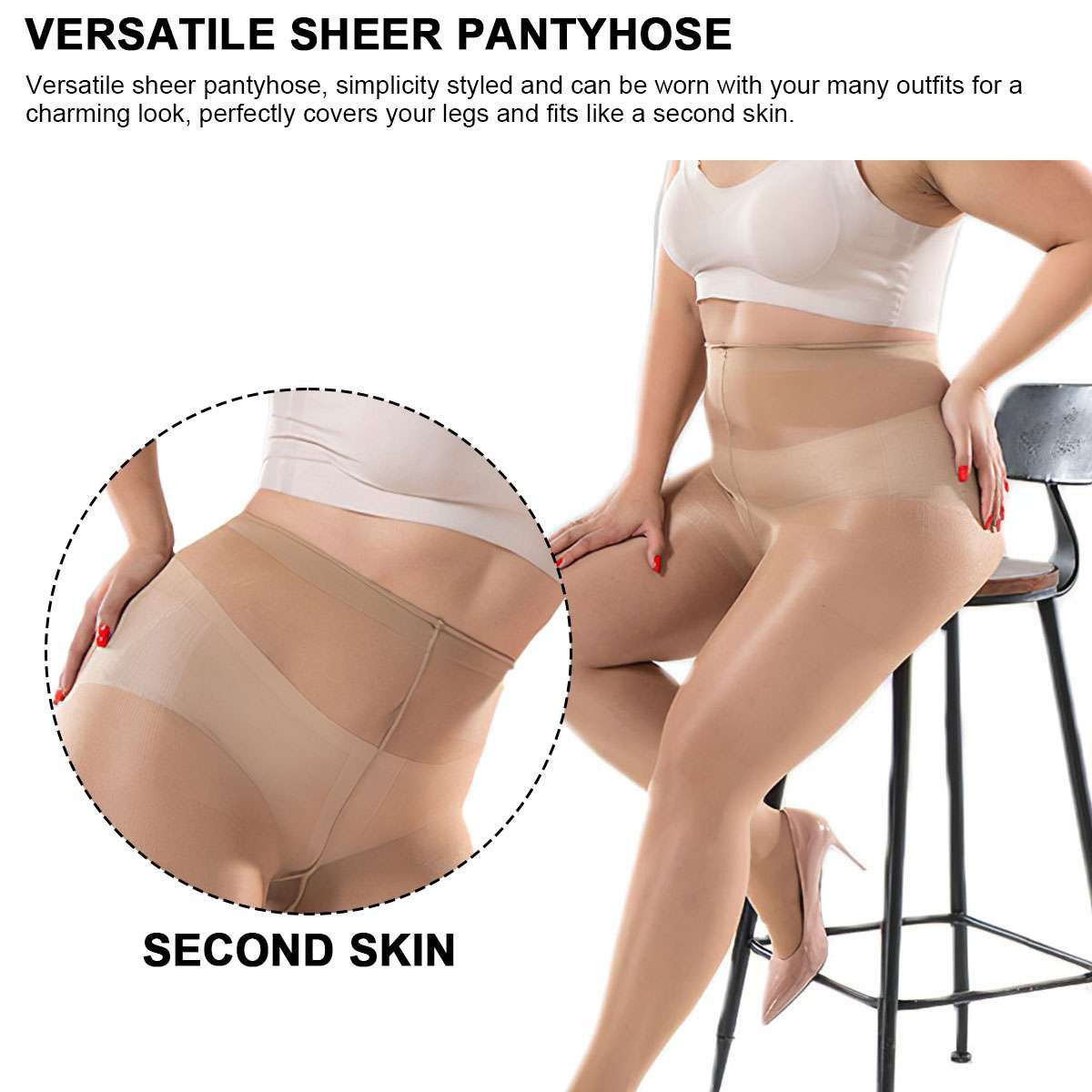 20D 40D Tights Super Elastic Pantyhose Plus Size 198lbs 220lbs Sheer Pantyhose