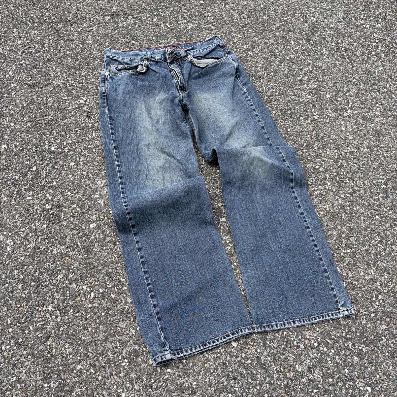Perry Ellis Blue Denim Wide-Leg Jeans Size 32×30