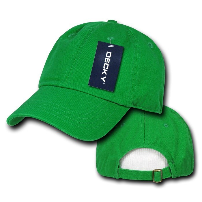 Kelly Green Plain Solid Washed Cotton Polo Style Low Crown Baseball Ball Cap Hat
