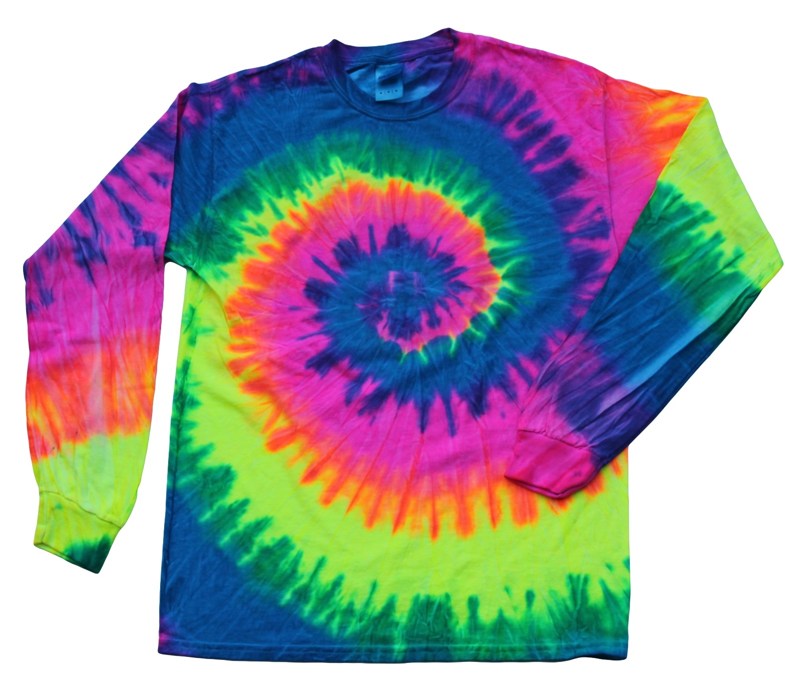 Tie Dye Long Sleeve Shirts Psychedelic Kids & Adult 100% Cotton Colortone