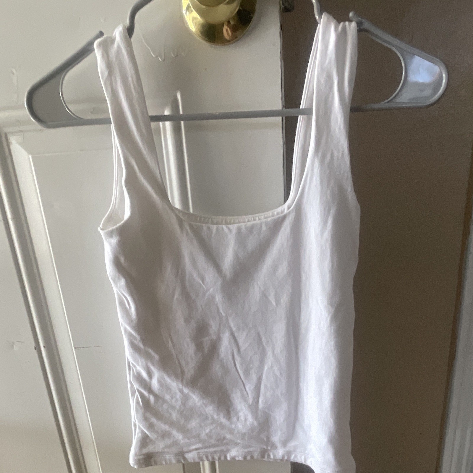 Abercrombie & Fitch White Scoop Neck Wide Strap Tank Camisole XS Cotton