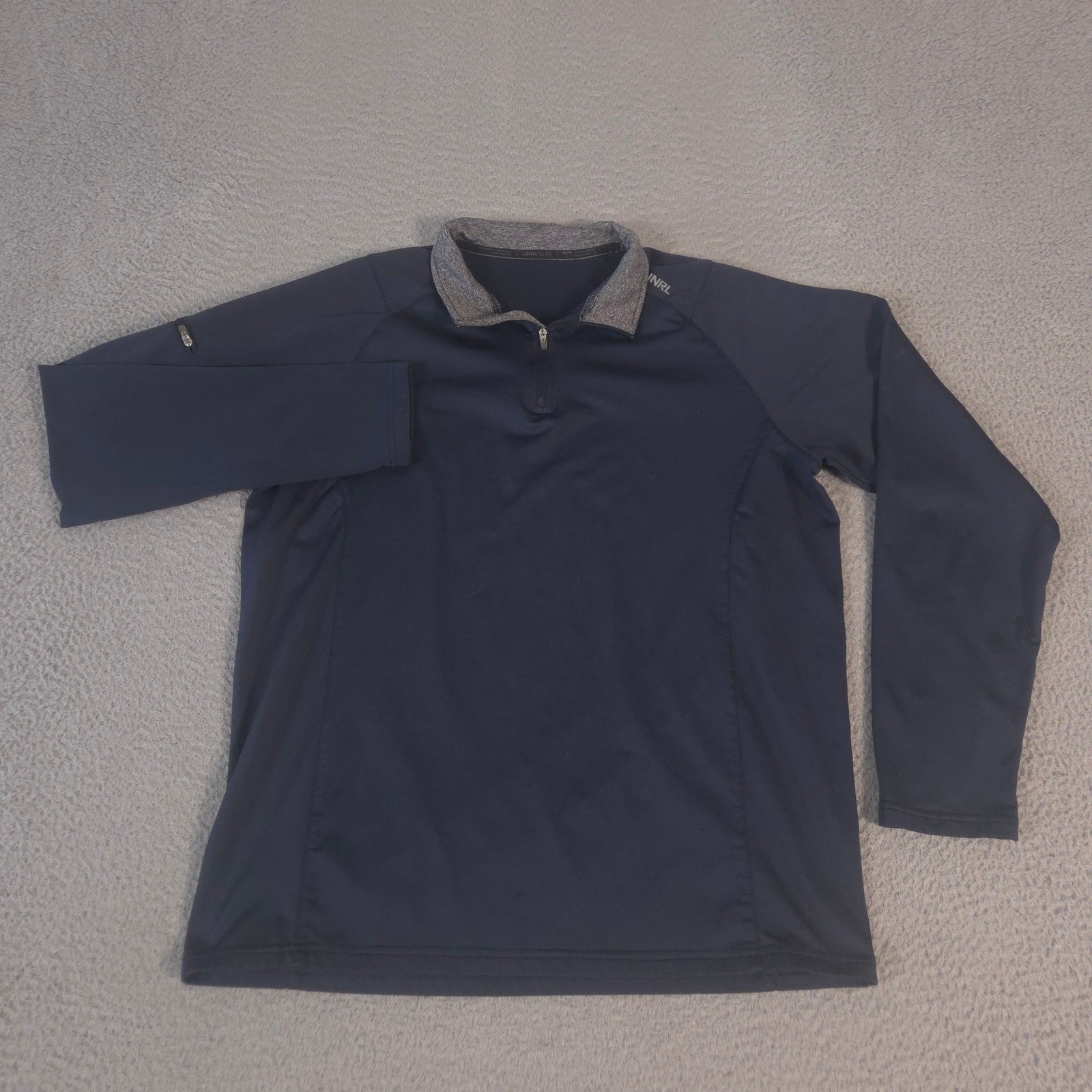 UNRL Pullover Mens L Navy ELITE Quarter Zip II Stretch Performance Activewear