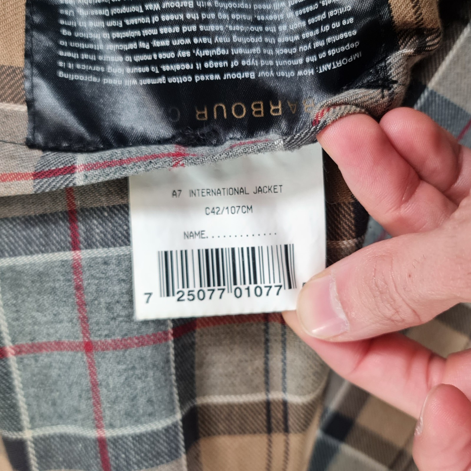 Barbour A7 Wax Jacket Mens Brown C42 / 107 cm Belted Waterproof Coutry
