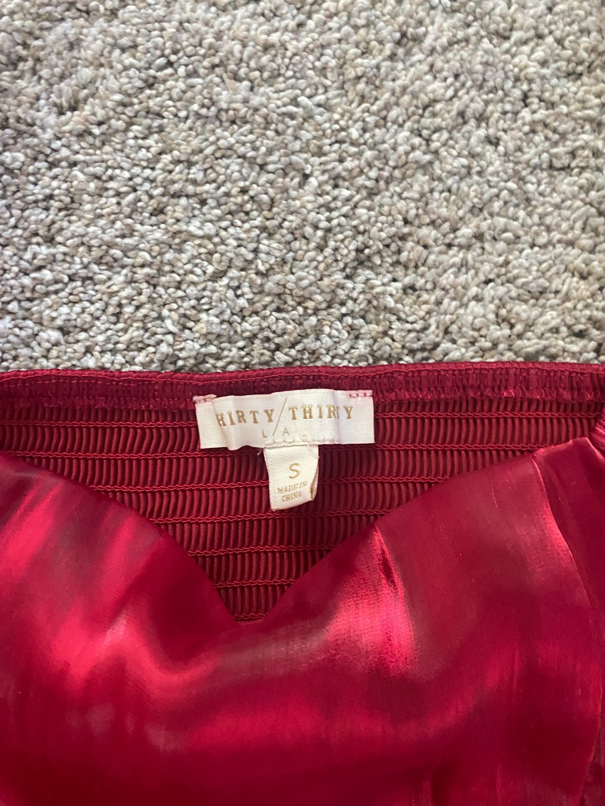 Thirty Thirty LA Women’s Red Shinny Sheer Chiffon Mini Party Dress – Size Small