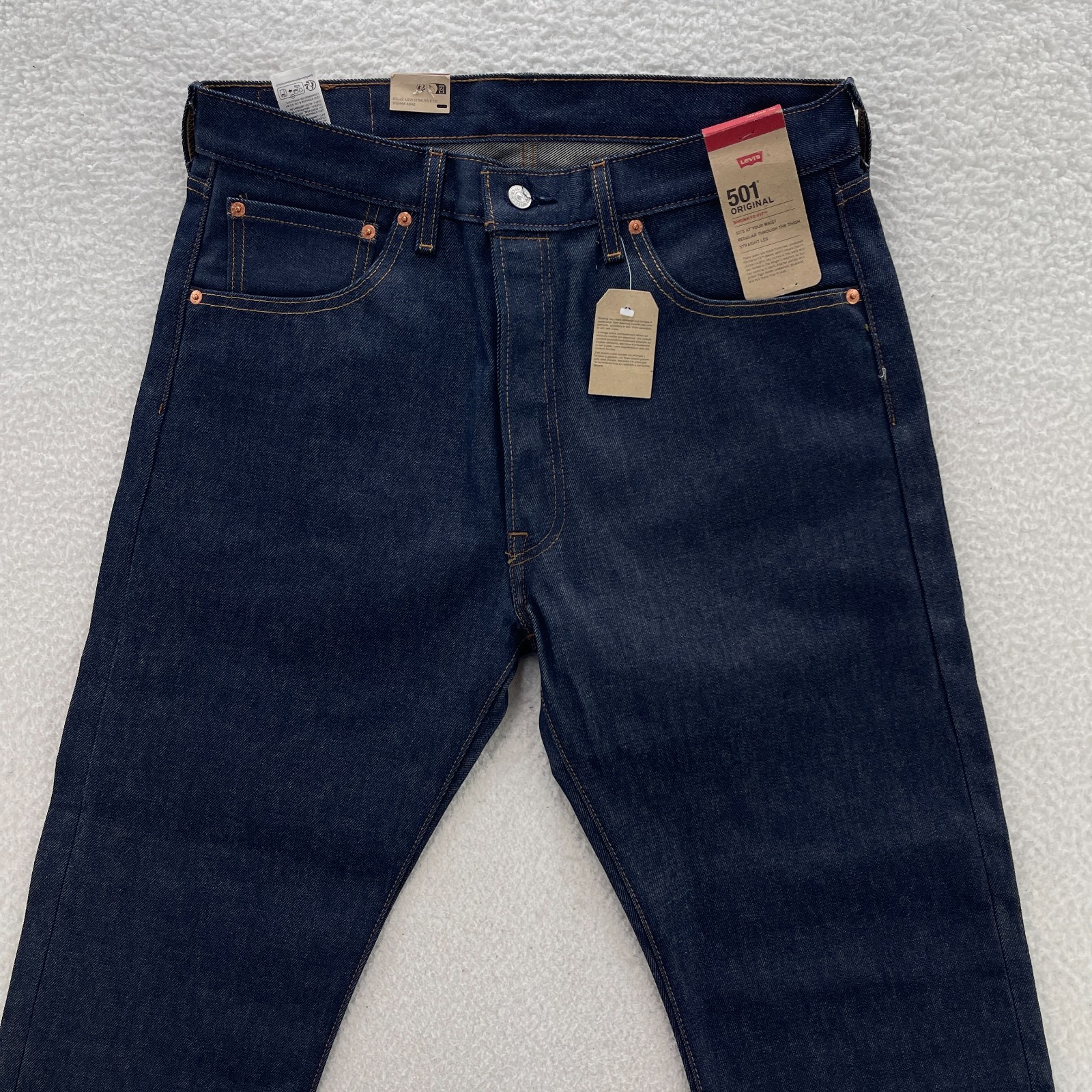 Levis Jeans Mens 30×32 Blue 501 Original Button Fly Shrink to Fit Dark Wash