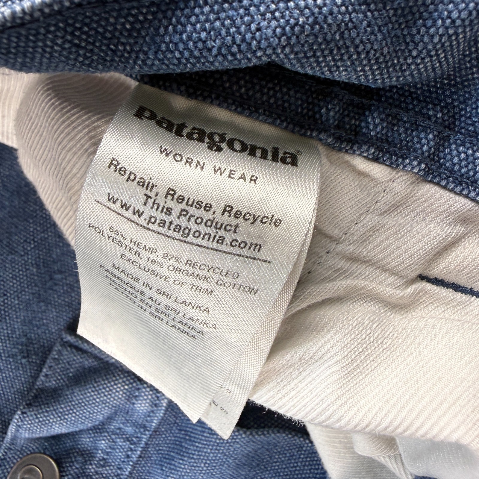 Patagonia Iron Forge Hemp Canvas 5-Pocket Pants Size 30×28 Regular Stone Blue