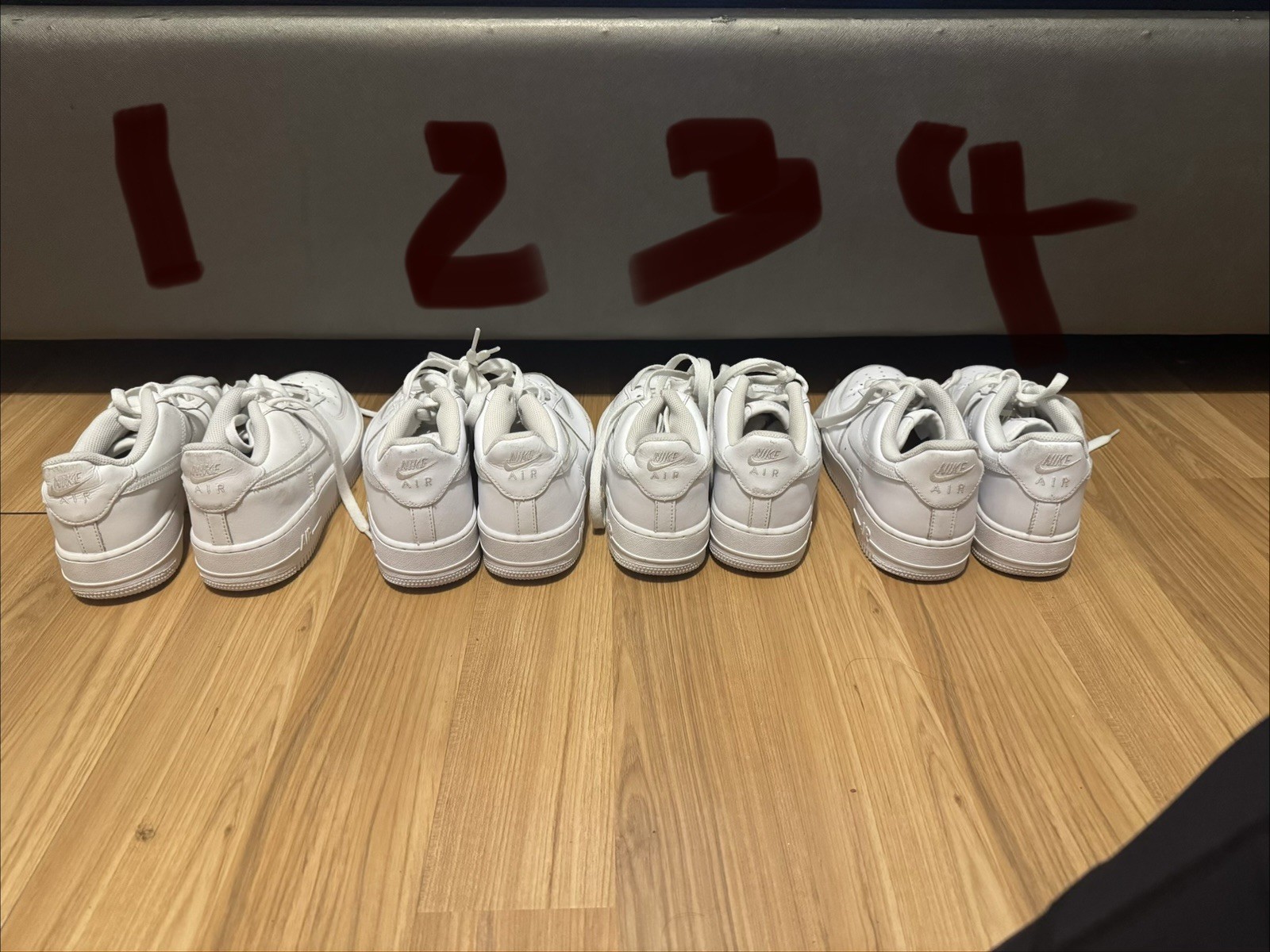 Nike Air Force 1 Low White Leather Men’s Athletic Sneaker Lot (1-4 Pairs)