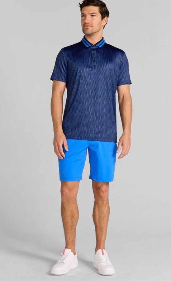 $110 Redvanly Men’s Pascal Golf Performance Polo Shirt-Midnight Navy-Medium -New