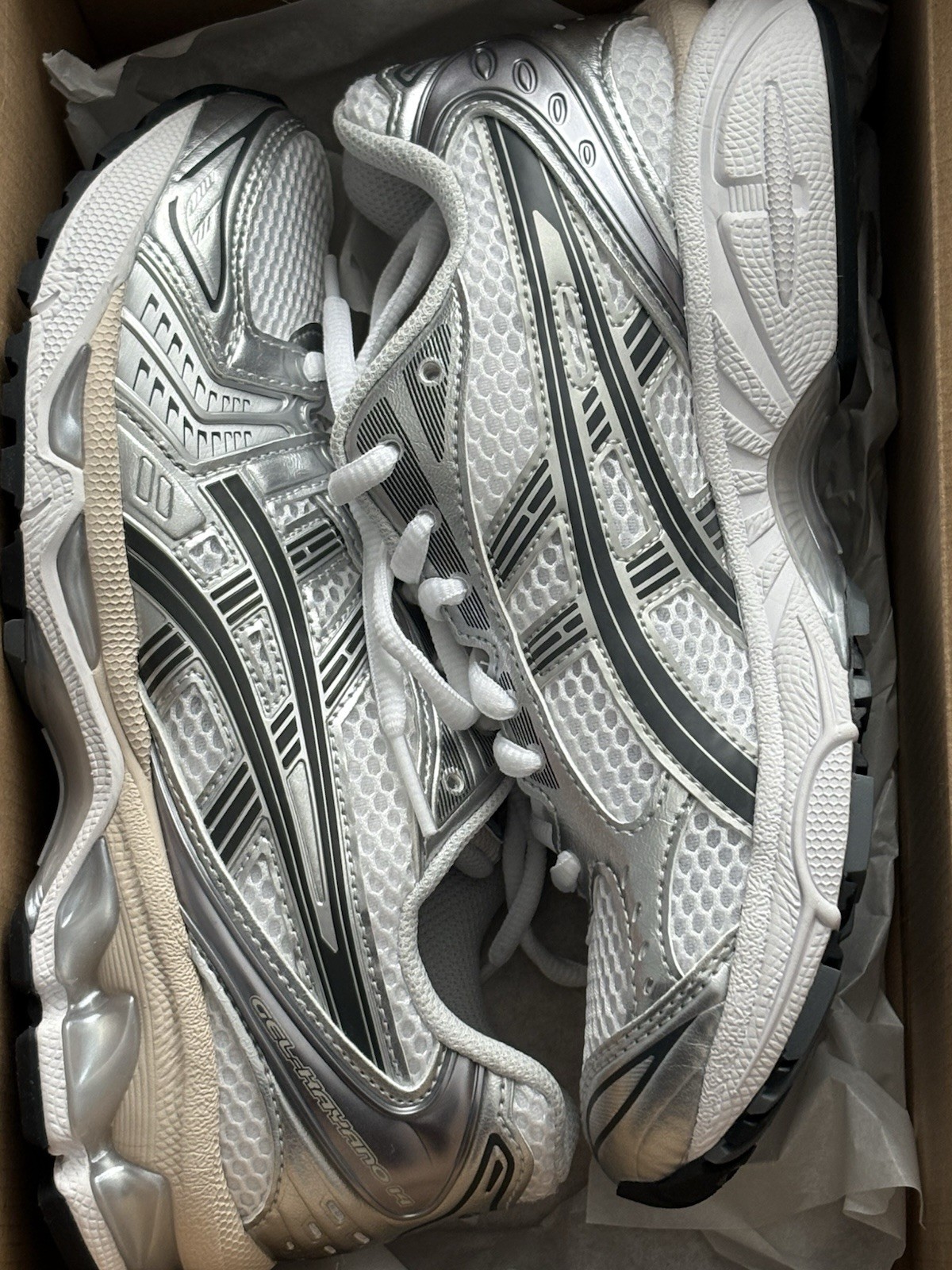 ASICS Gel-Kayano 14 White/Graphite Grey Mesh Low Top Sneaker 1203A537-110