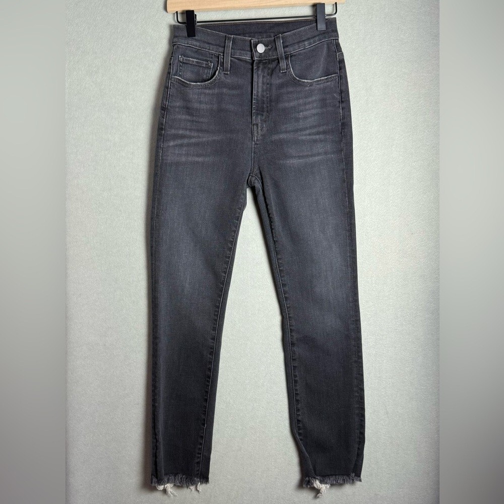 Edwin Bree Slim Straight Raw Hem Jeans Black Women’s Size 26