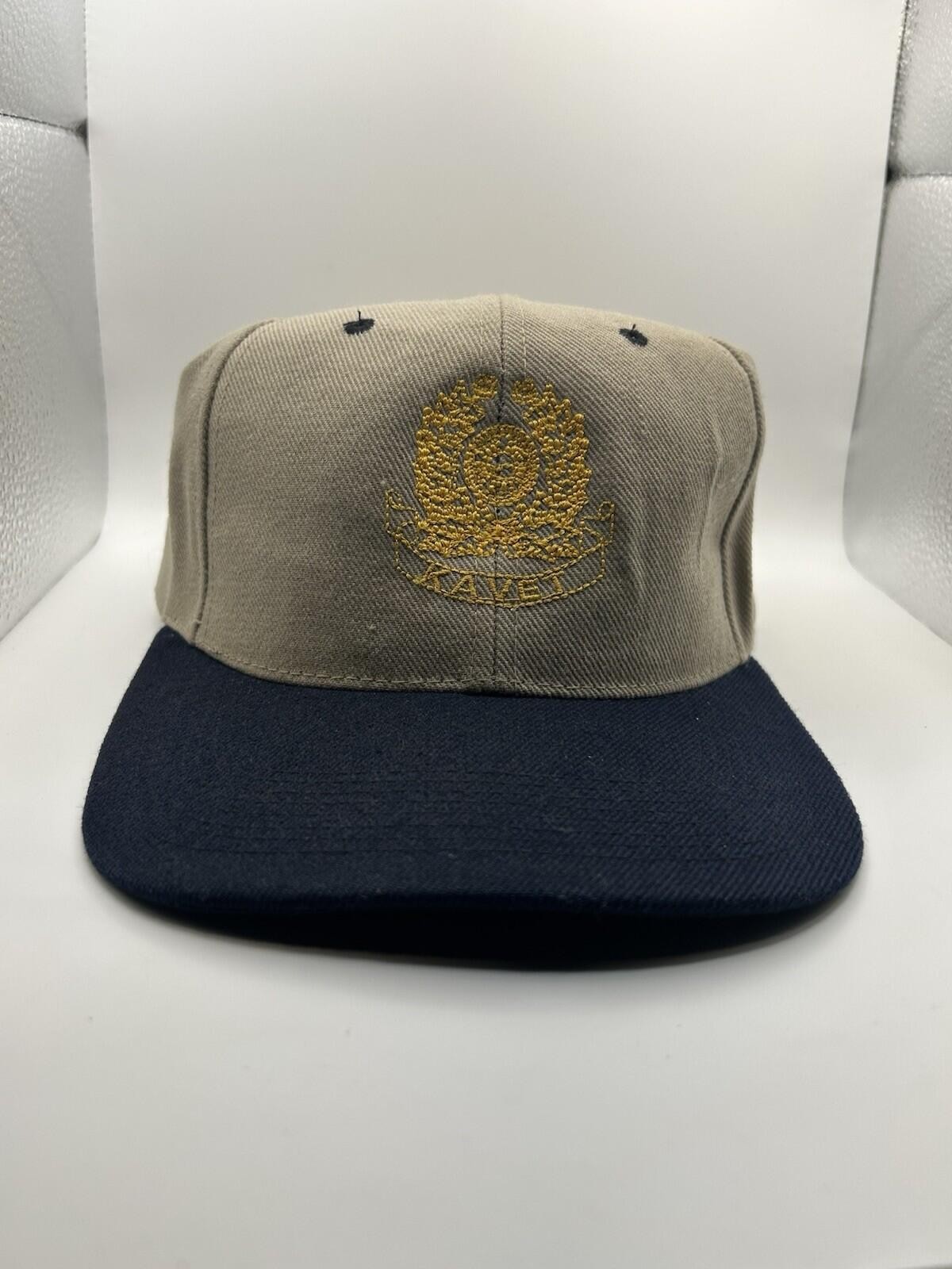 “KAVET” Crest Two-Tone Adjustable Hat Acrylic Wool Blend Made In Korea
