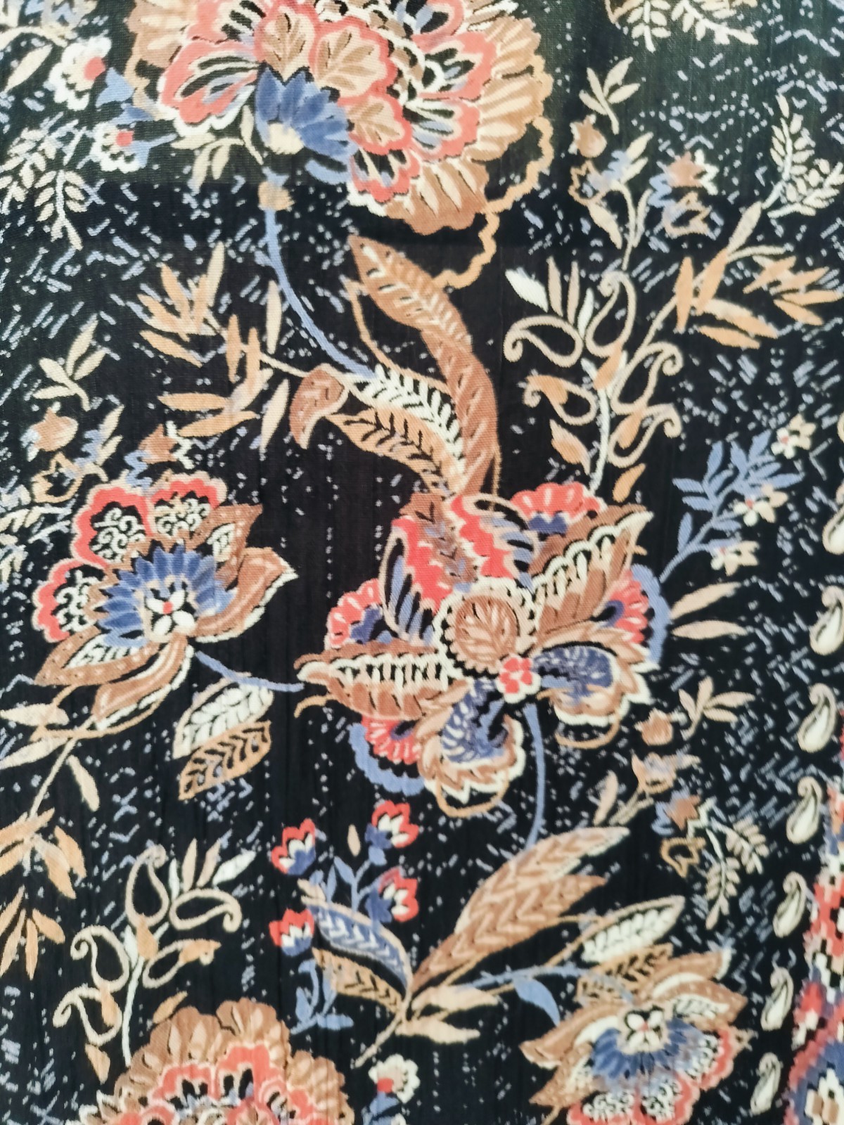 Angie Mixed Print Floral Paisley Kimono O/S Boho Open Front 100% Rayon