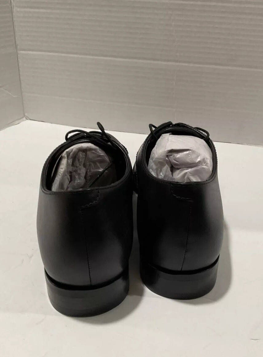 Coach Men’s Solid Black Colored Leather Metropolitan Derby Shoes Size US 7.5D