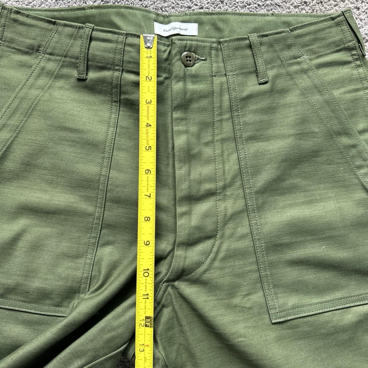 WTAPS Green Cotton Satin Military Pants Straight Leg Pockets Regular Fit 02