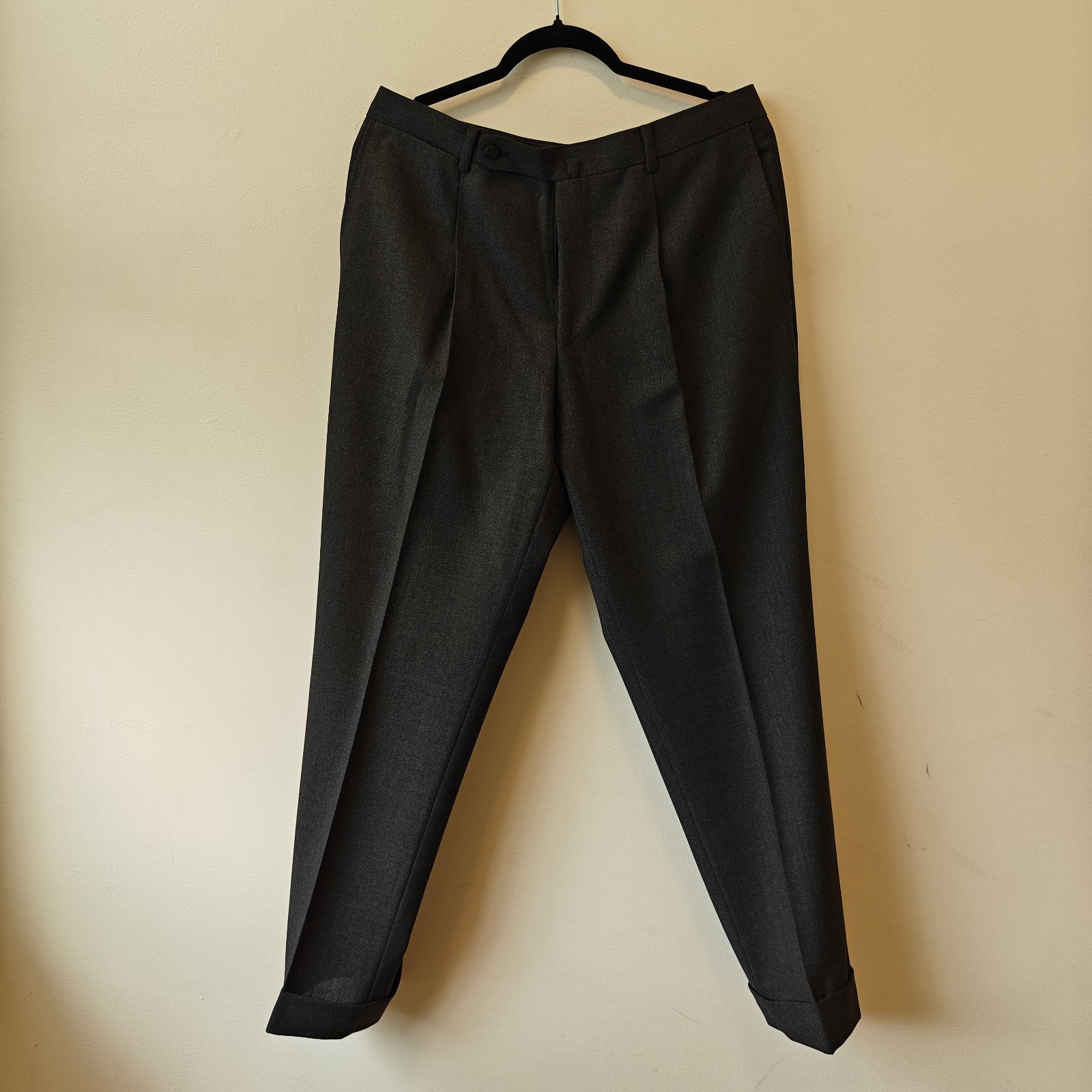 Ring Jacket (The Armoury Type B) Pleated Creased Wool Trousers 52IT, W34-36