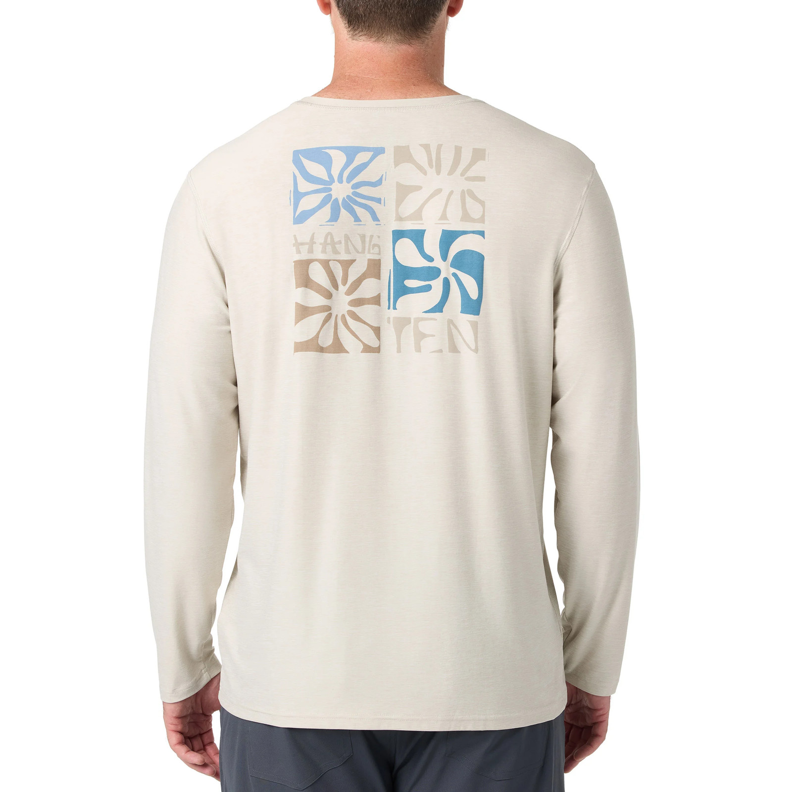 Hang Ten Men’s Long Sleeve Sun Tee Regular Fit Quick Dry UPF 50