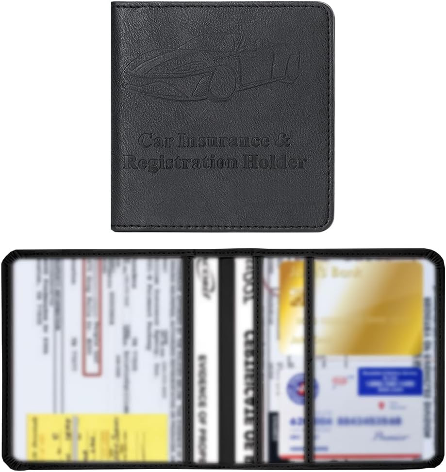 Car Registration and Insurance Holder, Vehicle Glove Box Organizer with Magnetic