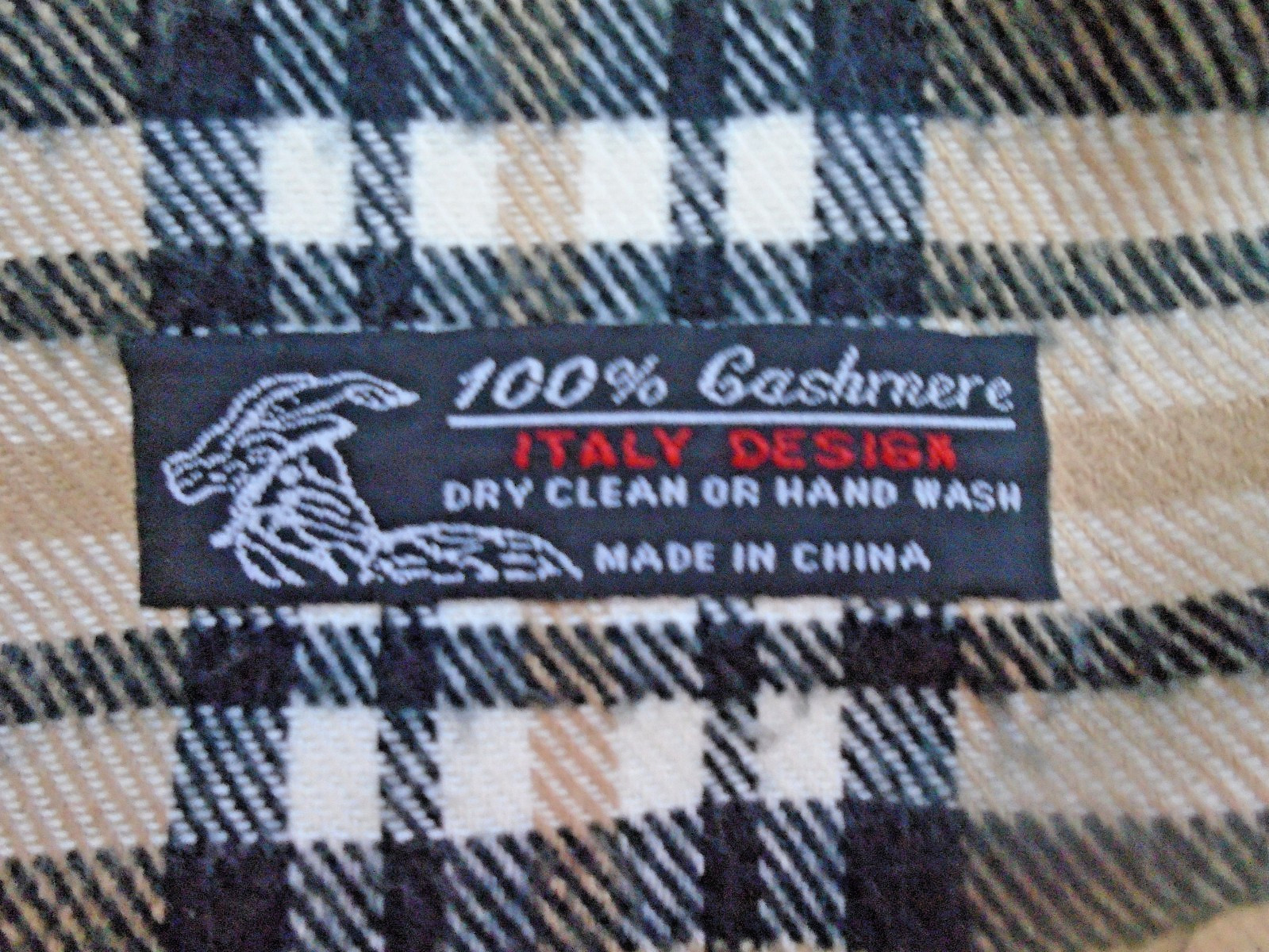 100% Cashmere Italy Design 12×70 Soft Brown & Other Colors Checker Plaids Scarf