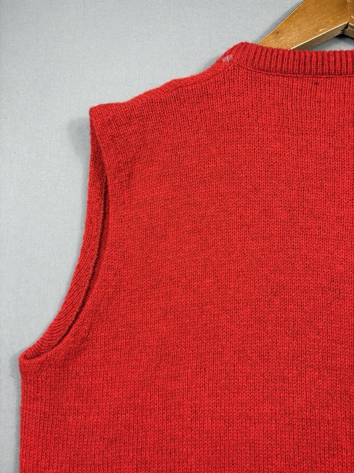Vintage 80s 90s Jantzen Sweater Vest Mens Sz L Red V Neck Acrylic USA Made Golf