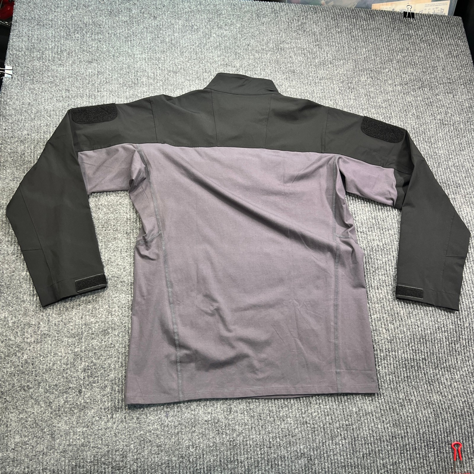 Magcomsen Mens Tactical Combat Shirt Large Gray Quarter Zip Long Sleeve Military