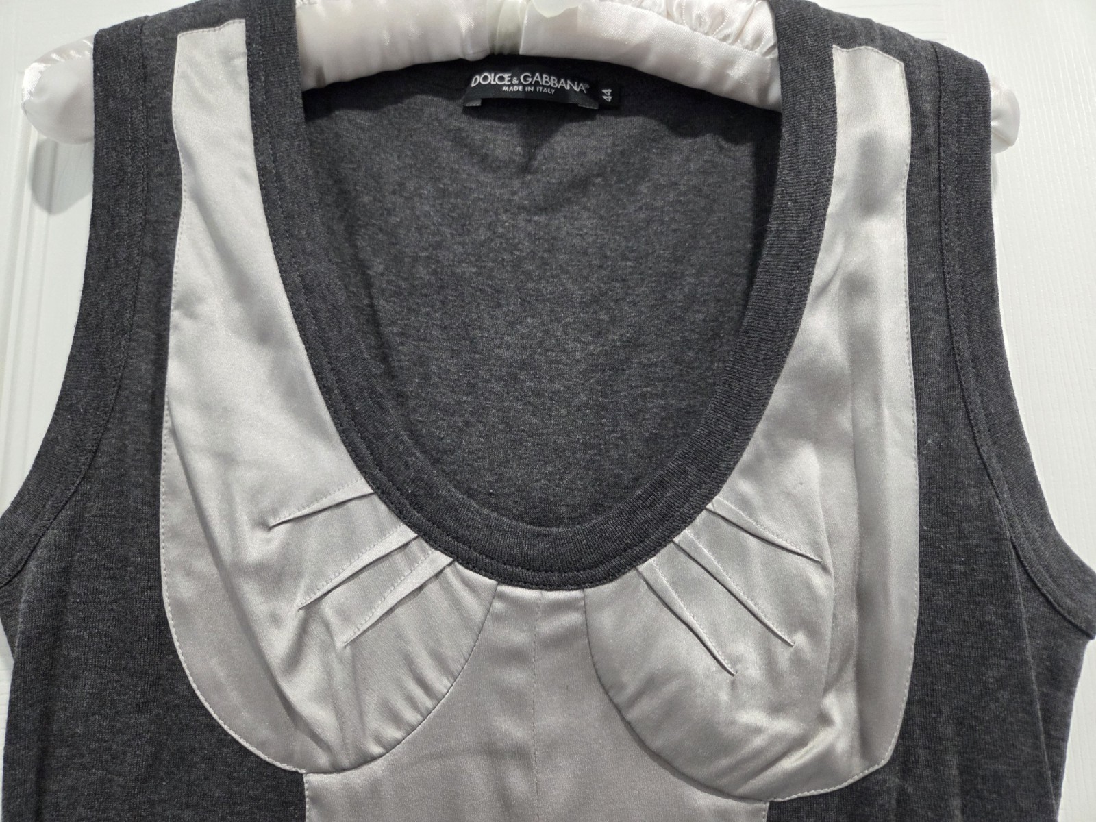 Dolce & Gabbana D&G Grey Cotton Silk Bustier Top IT 44 US M
