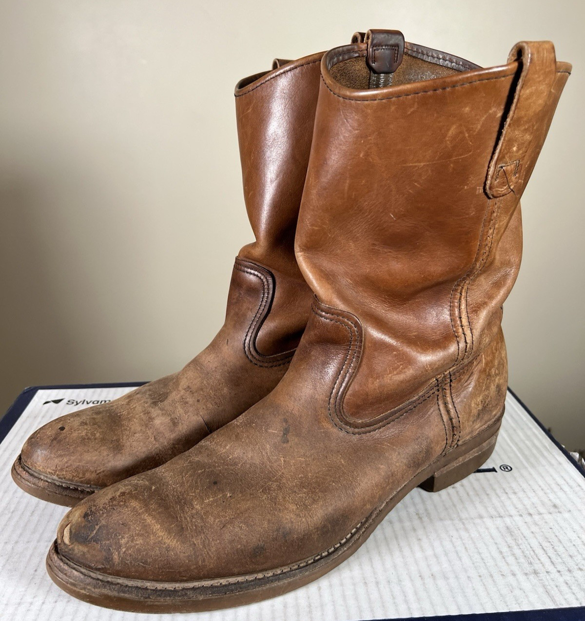Red Wing #488 Vintage Pecos Style Brown Leather Cowboy Western Boots Sz 13 AAA
