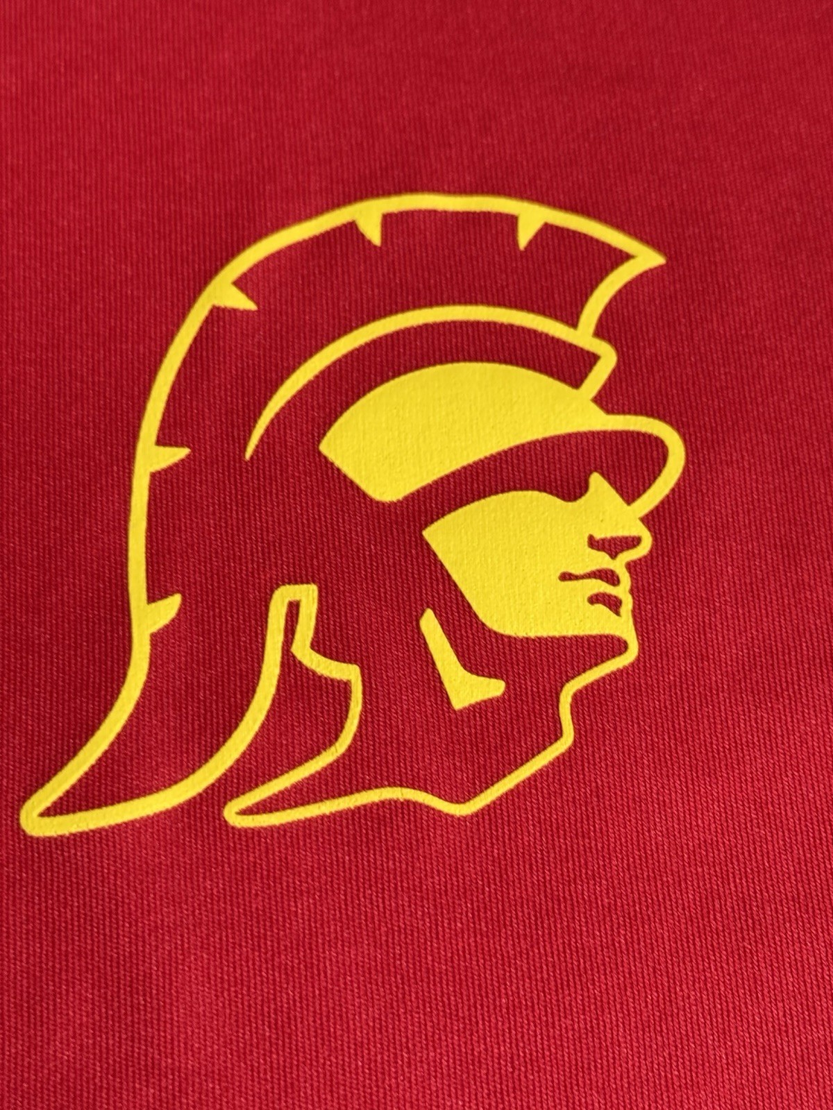 Pre Owned Excellent USC Trojans Apparel Polo Short Sleeve Shirt Red Men Sz Large