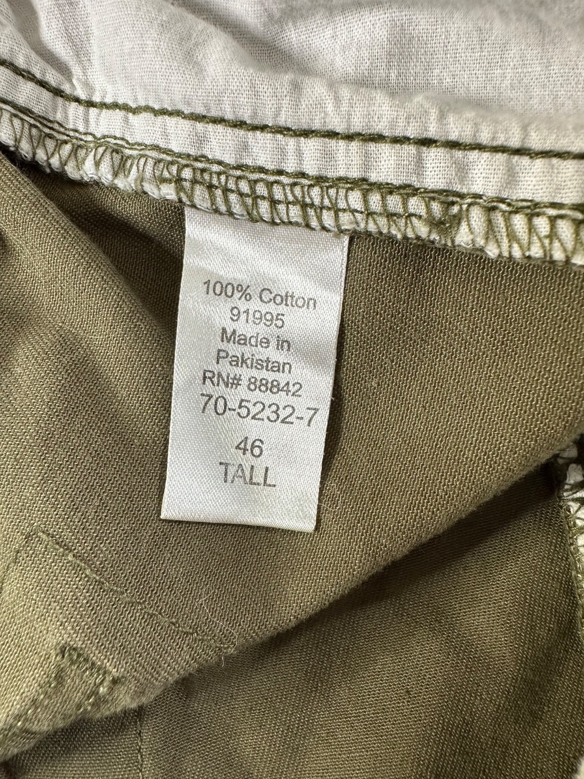 Boulder Creek Trading Co Cargo Shorts Men’s 46 Tall Olive Green 12” Cotton