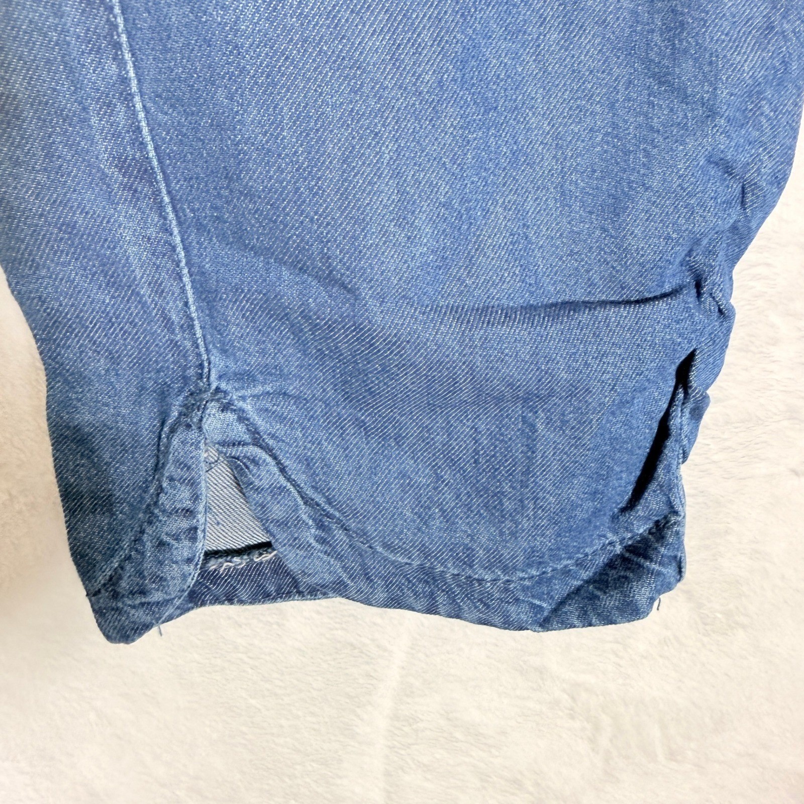 Pilcro Small Denim Cargo Utility Pants Elastic Drawstring Relaxed Straight Leg