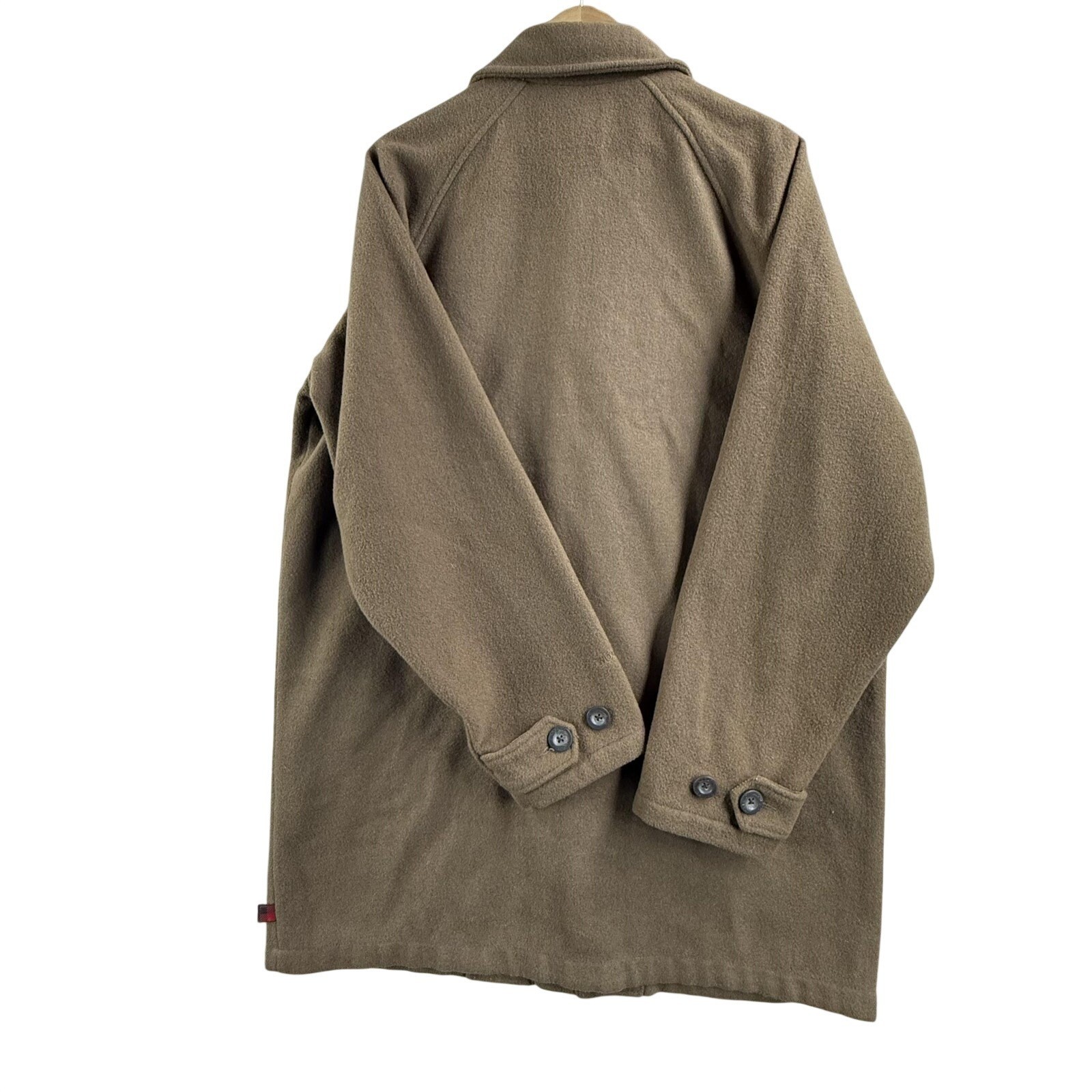 Woolrich Coat Mens Medium Brown Wool Overcoat Full Zip 22704 Nutmeg Lined Winter