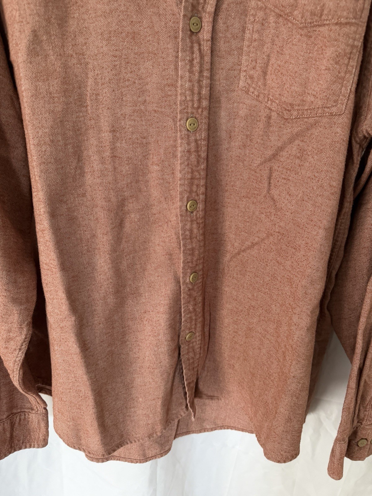 Weatherproof Vintage Herringbone Button Down Shirt XL 100% Cotton