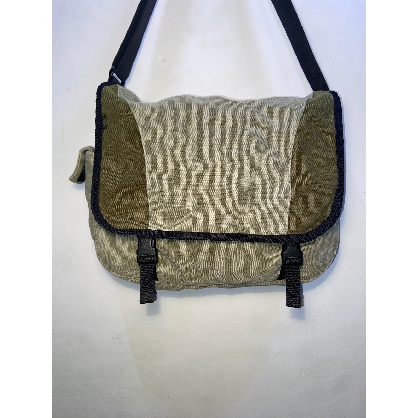 Hempmania Hemp Canvas Messenger Bag Crossbody Utility Satchel Boho Gorpcore 14″