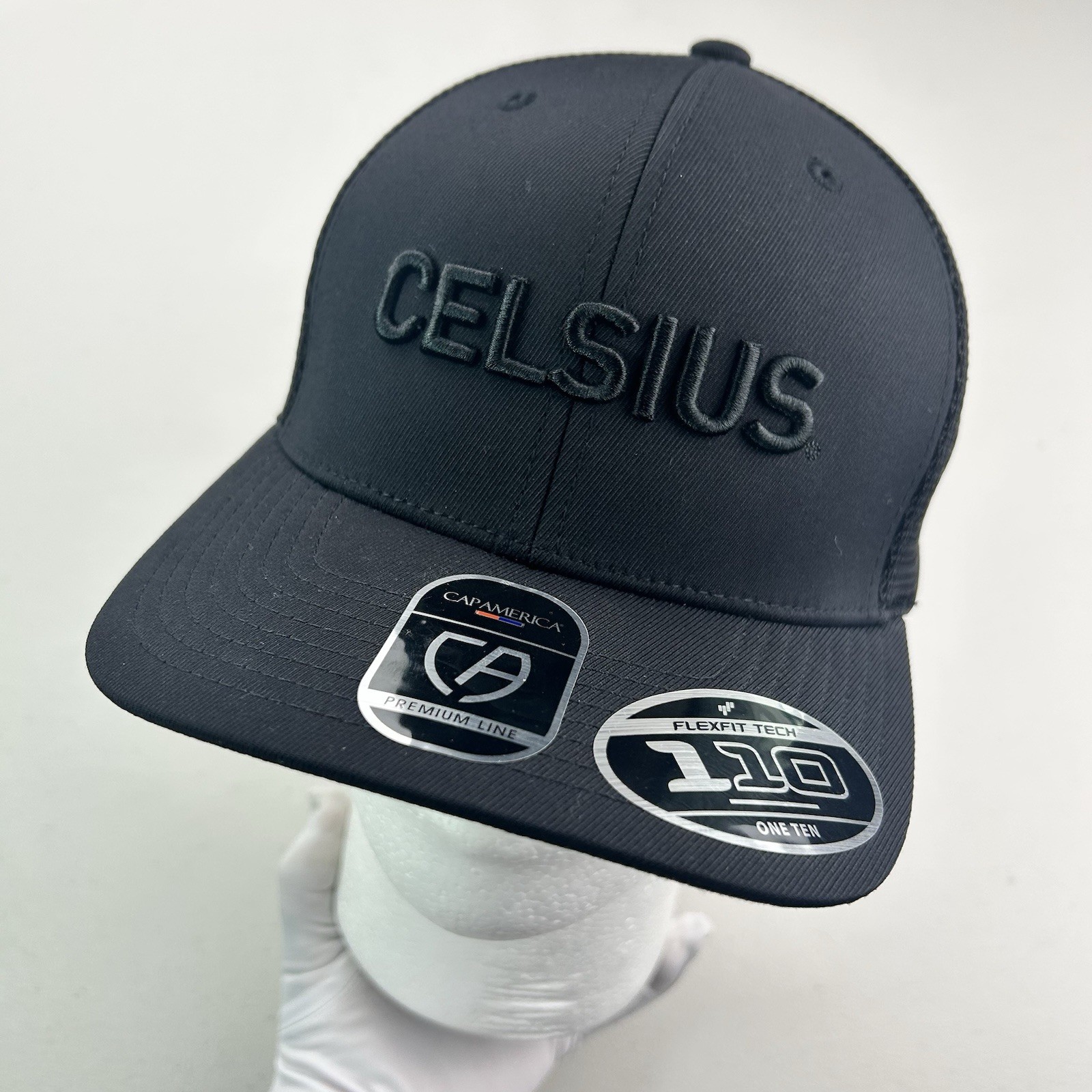 Celsius Trucker Hat Cap Black Men’s OSFM Snapback NWT CapAmerica Flexfit Yupoong