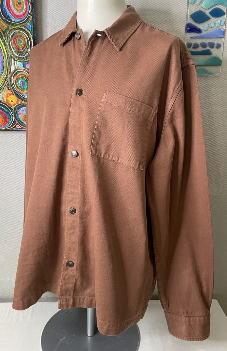 Next Military Style Brown Cotton Overshirt / Chore Jacket 2XL 48″-50″ 122-127 Cm