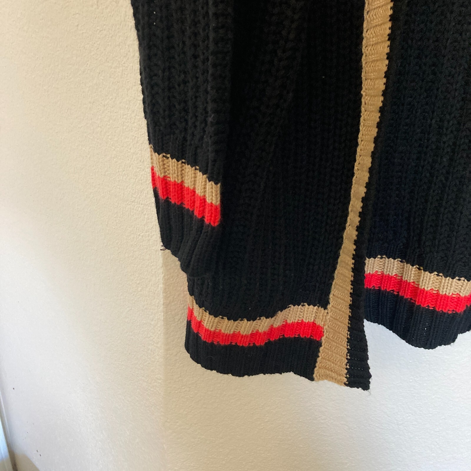 Stitches and Stripes Knit Open Front Cardigan Sweater Size Small
