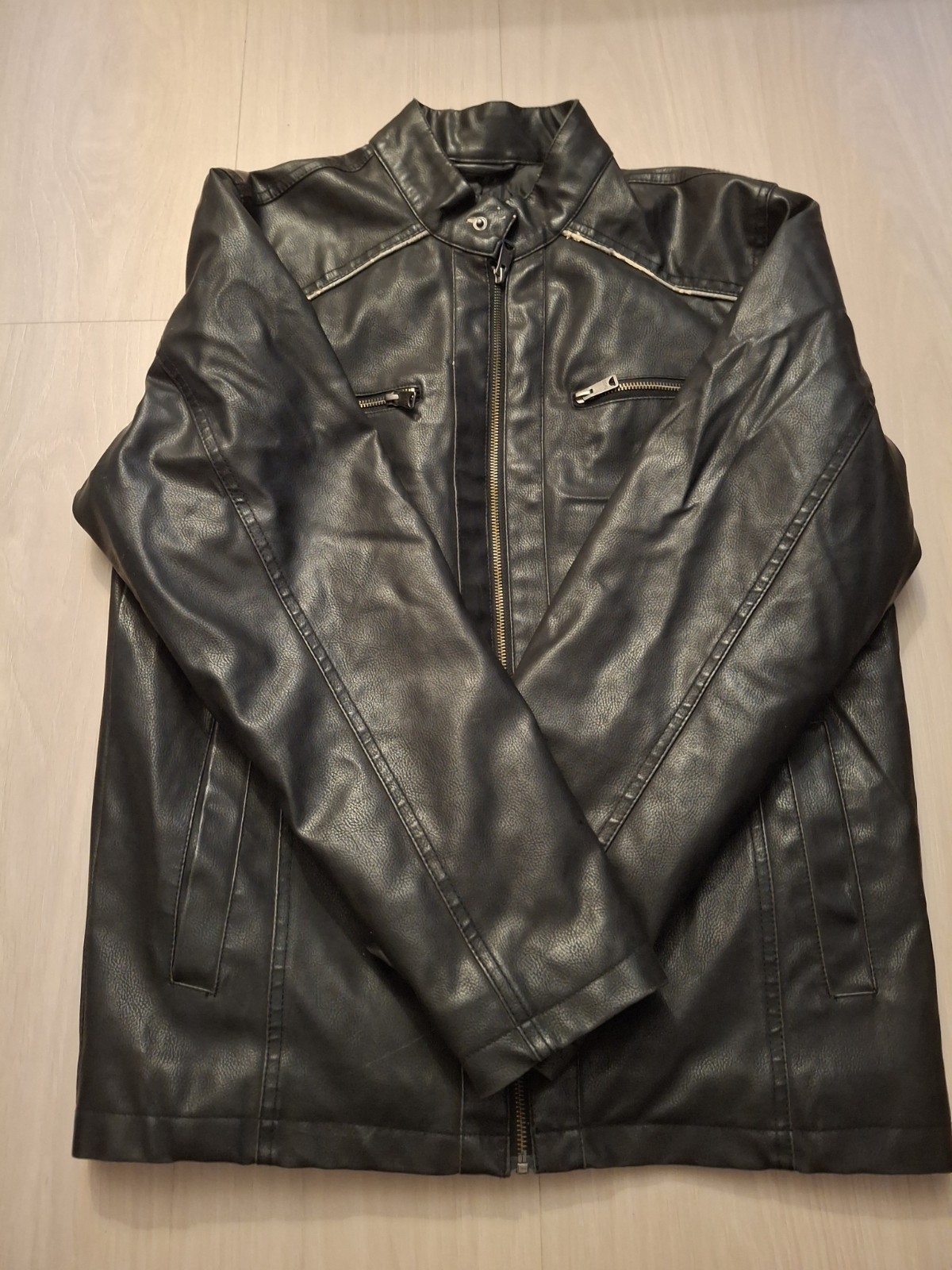 Arizona Jean Company Men’s Faux Leather Motorcycle Jacket Size M