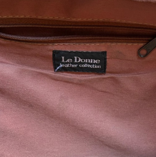 Vintage LE DONNE Saddle-Tan Leather Backpack, Made in Colombia