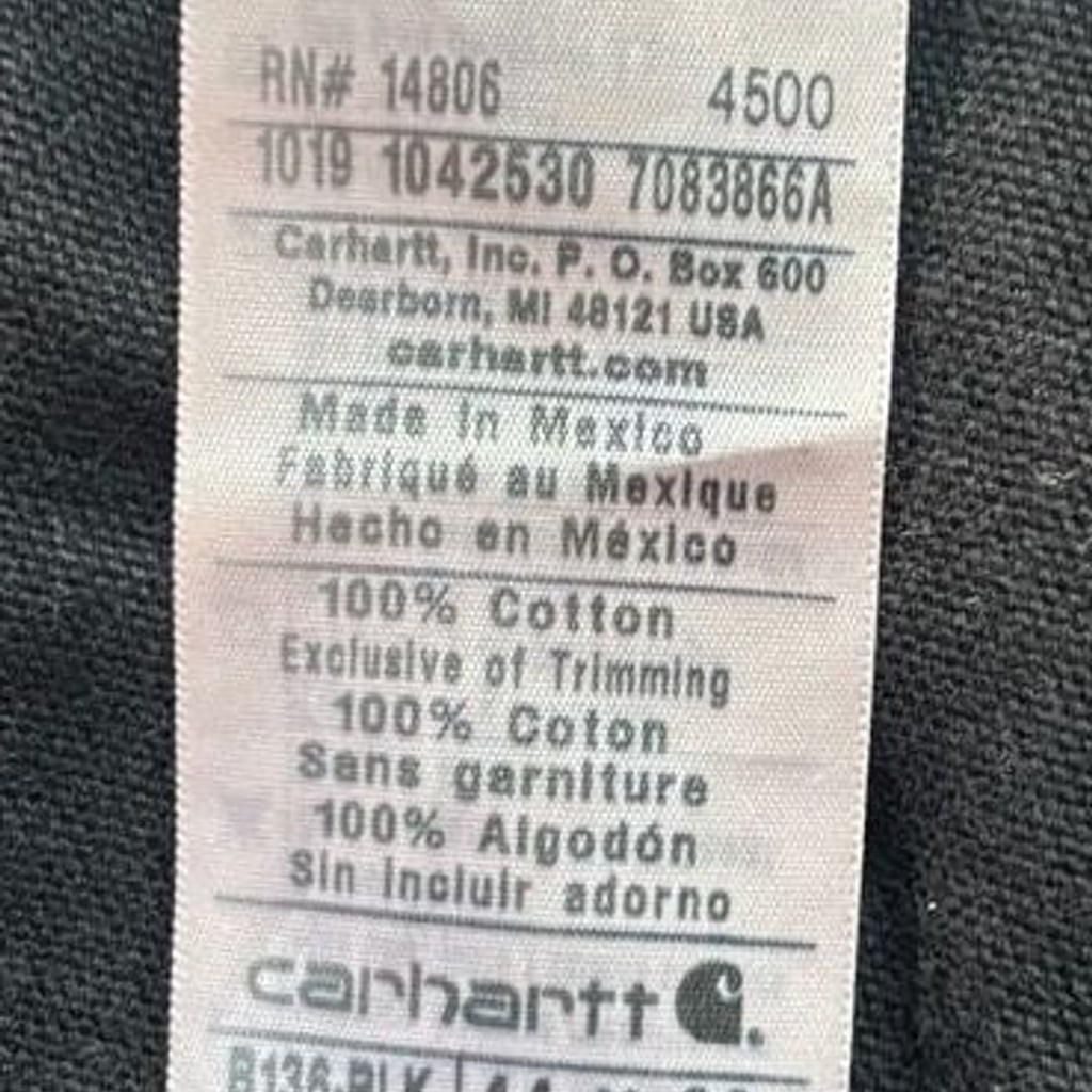 Carhartt B136-BLK Double Front Loose Original Fit Work Dungaree Pants