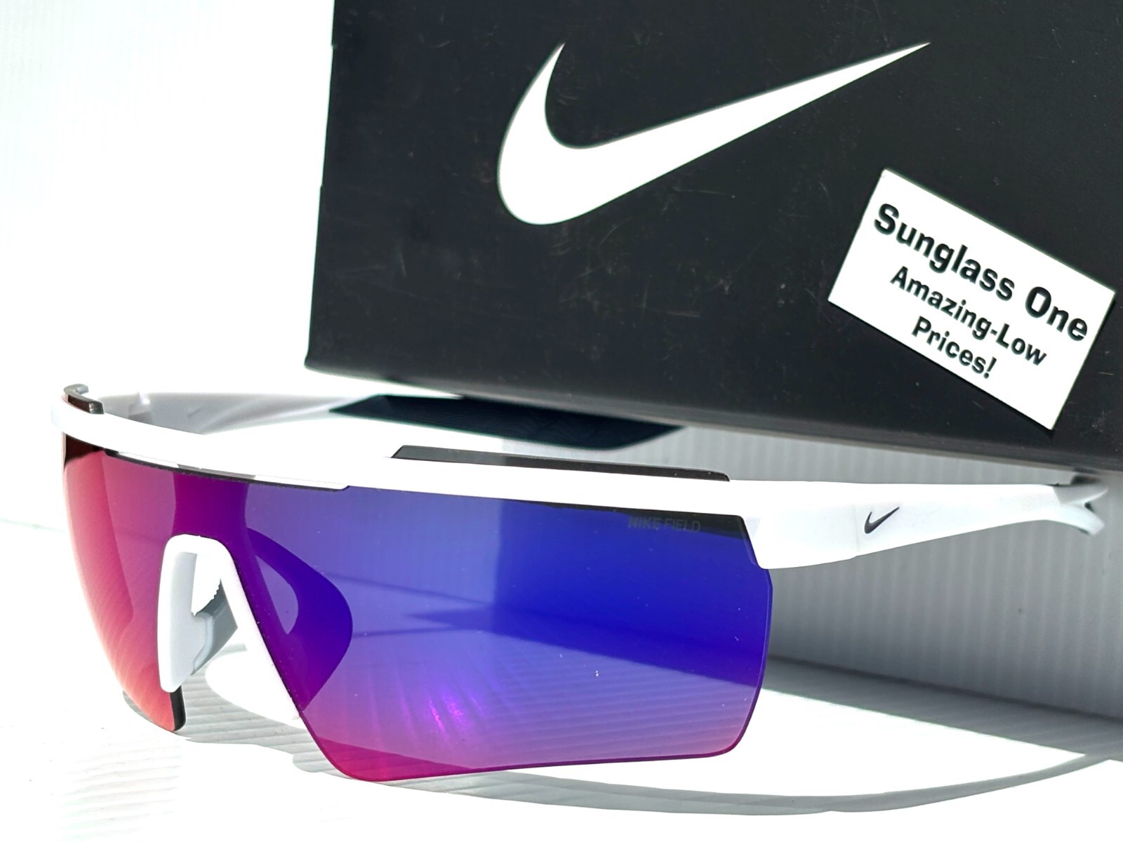 Nike WINDSHIELD ELITE 20 White Navy Frame Field Tint Sunglass CW1167 103