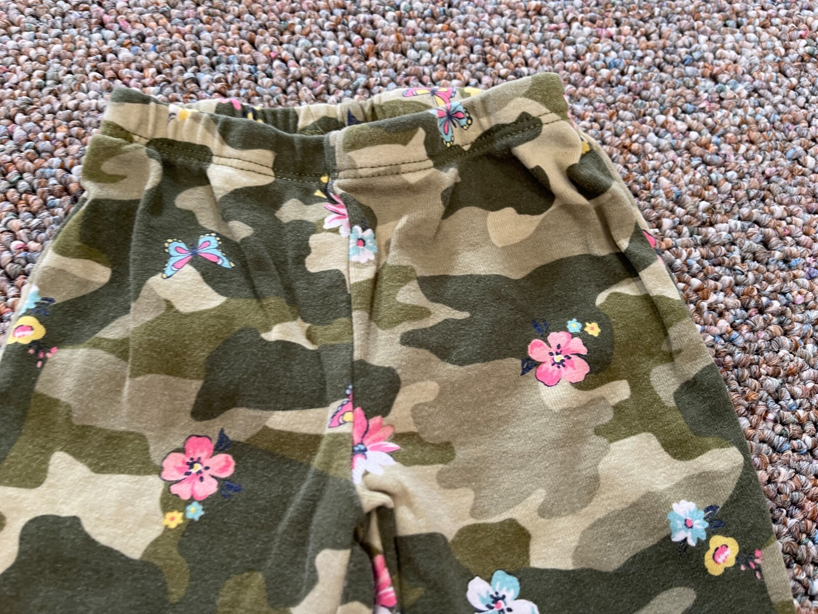 Carter’s Girls Pink Butterfly Camo Overall Dress Outfit 6M