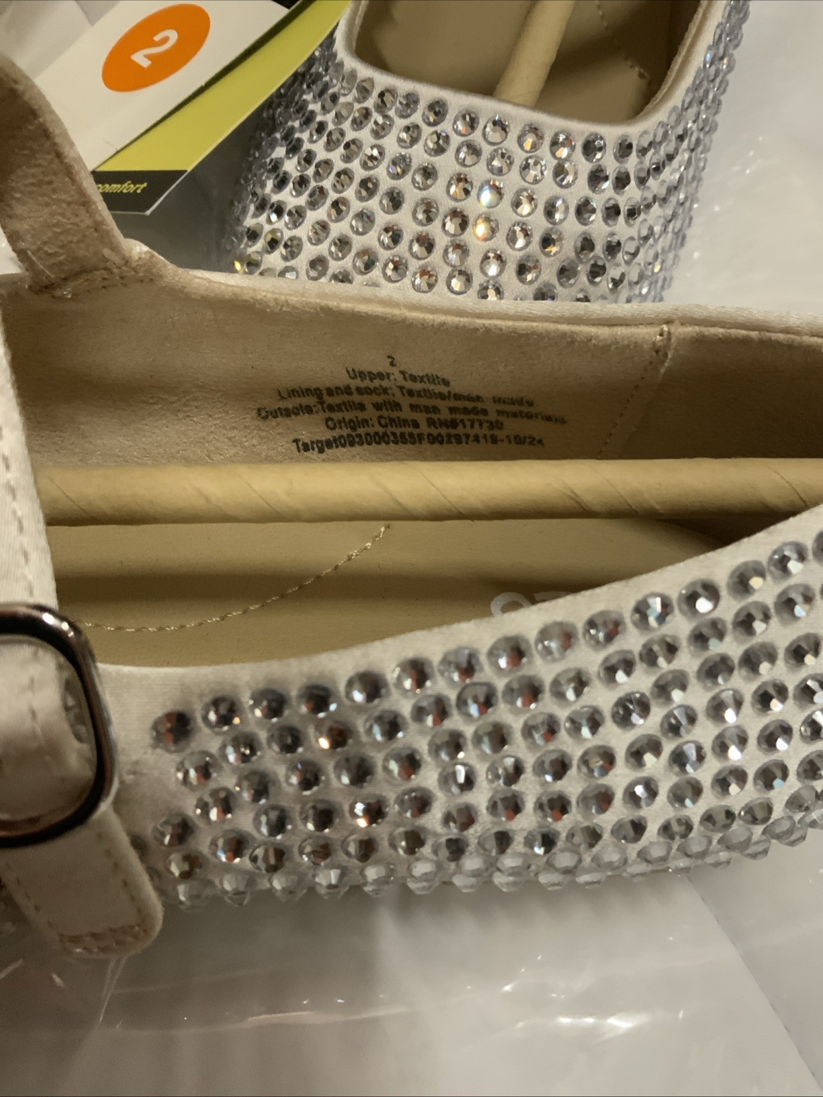 🕋 Art Class Kids’ Nell Rhinestone Mary Jane Flats Size 2🆕AS SHOWN